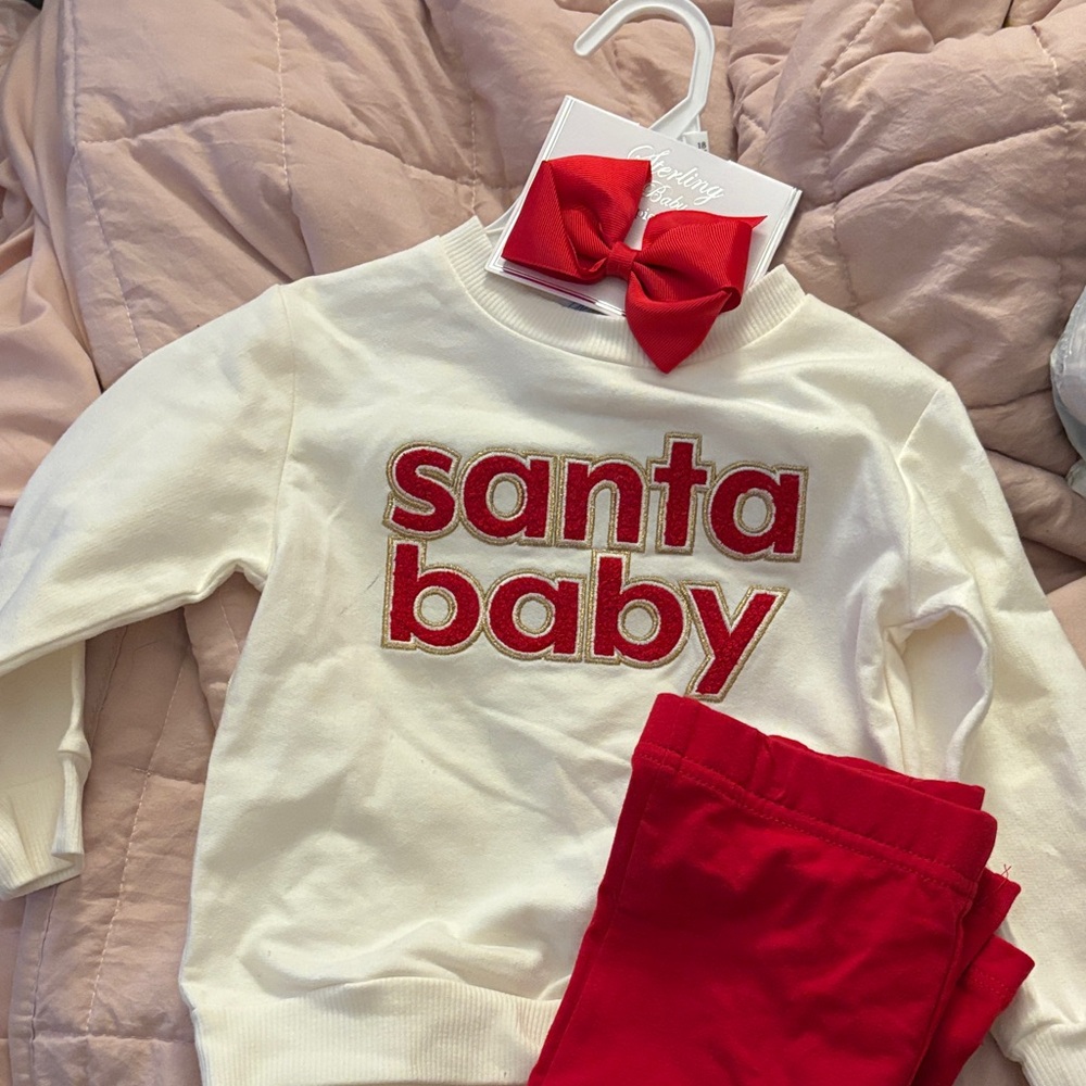 Santa Baby Kids Matching Set - Red and White